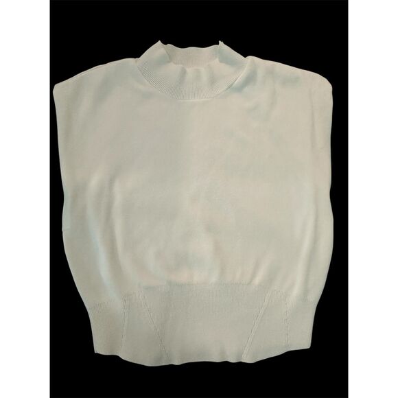 Pilcro By Anthropologie Knit Top M Cowl Neck Sz L Sleeveless White - Picture 2 of 8